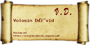 Volosin Dávid névjegykártya